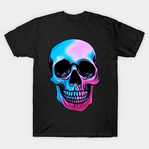 Colorful Melting Skull T-Shirt by divawaddle